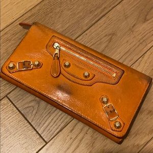 Orange Balenciaga Wallet